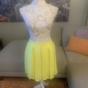 FRNCH Yellow Pleated Skirt. Size S